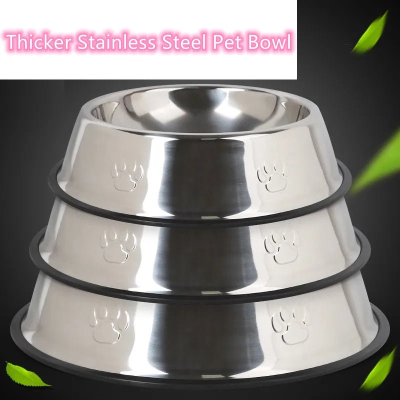 Quality Paw Stainless Steel Pet Dog Bowl Feeder Skidproof Anti-ant
