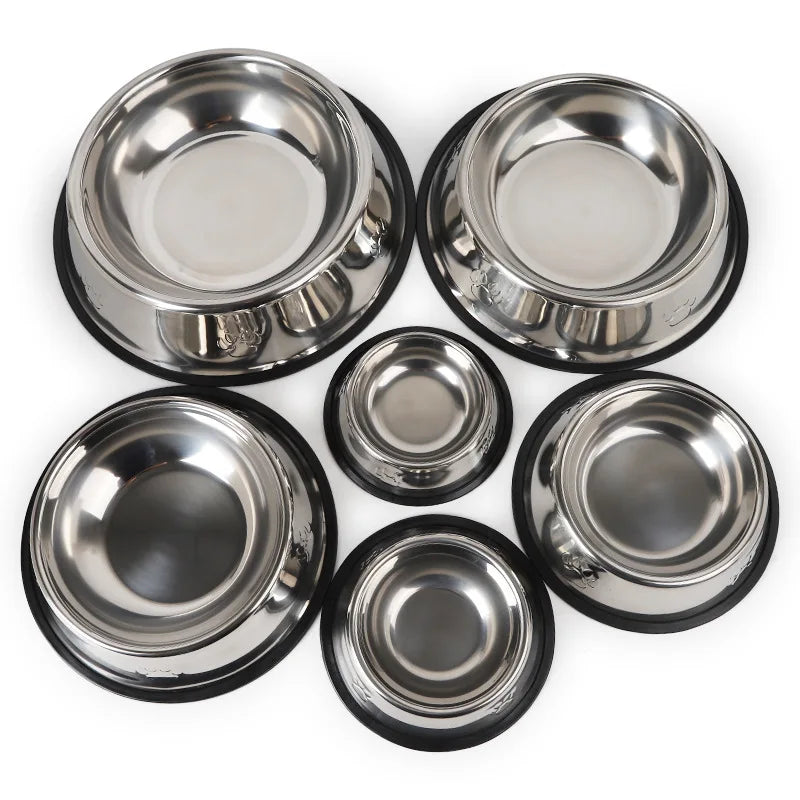 Quality Paw Stainless Steel Pet Dog Bowl Feeder Skidproof Anti-ant