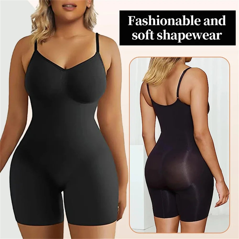 Bodysuit For Women Tummy Control Shapewear Seamless High Waist Flat