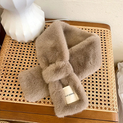 Fluffy Fur Collar Scarf Women Keep Warm Thickening Fur Sjaal Colorful