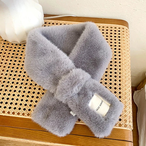 Fluffy Fur Collar Scarf Women Keep Warm Thickening Fur Sjaal Colorful