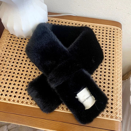 Fluffy Fur Collar Scarf Women Keep Warm Thickening Fur Sjaal Colorful