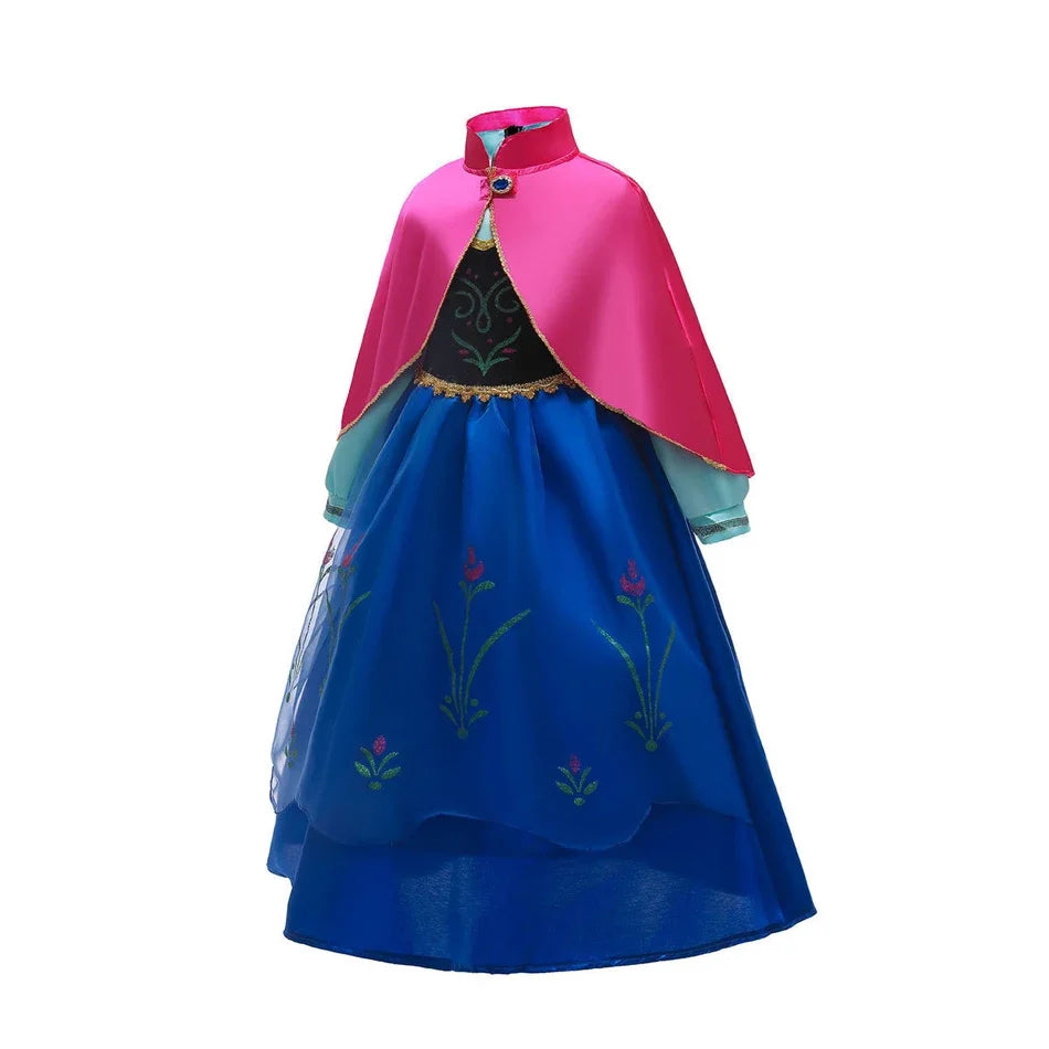 Fantastic Anna Princess Dresses Girls Halloween Costume Long Gown Kids