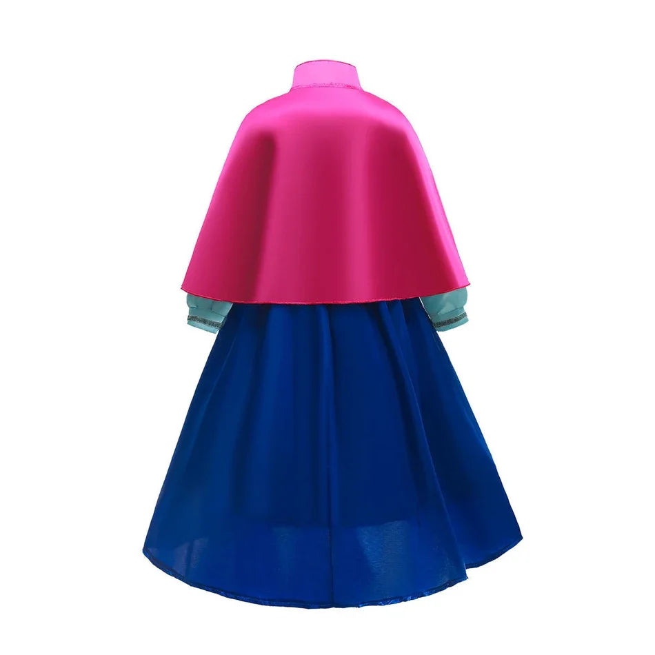 Fantastic Anna Princess Dresses Girls Halloween Costume Long Gown Kids