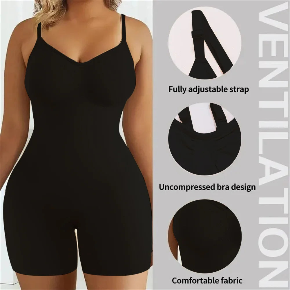 Bodysuit For Women Tummy Control Shapewear Seamless High Waist Flat