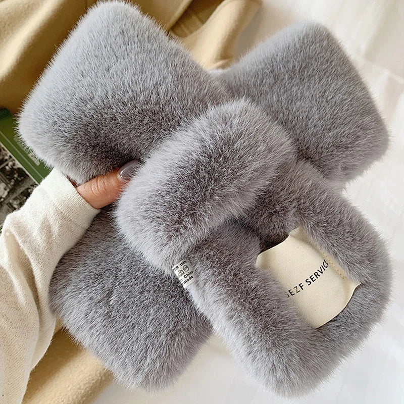 Fluffy Fur Collar Scarf Women Keep Warm Thickening Fur Sjaal Colorful