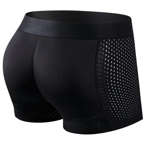 Men Trunks Built-in Fake Butt Hip Lifter Enhancer Shorts Boxer Briefs