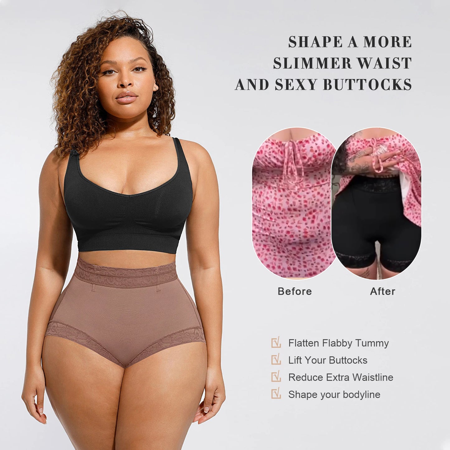 BBL Stretch Shorts Women Shaper Lift Tummy Control Shorts Butt Lifter