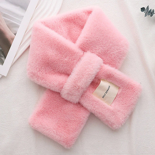 Fluffy Fur Collar Scarf Women Keep Warm Thickening Fur Sjaal Colorful