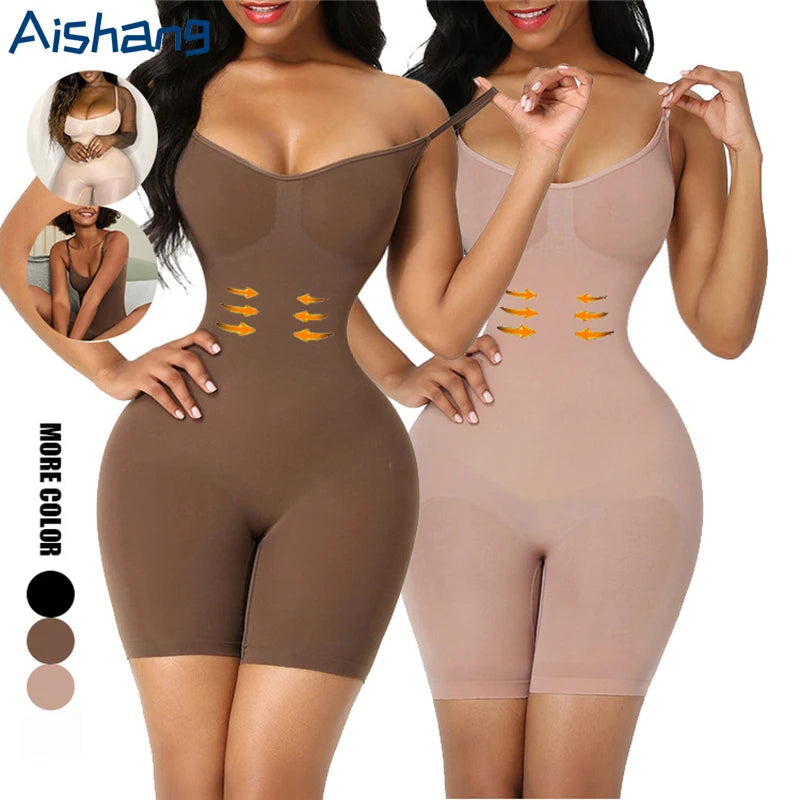 Seamless Bodysuit Compression Open Crotch Shapewear Women Push Up